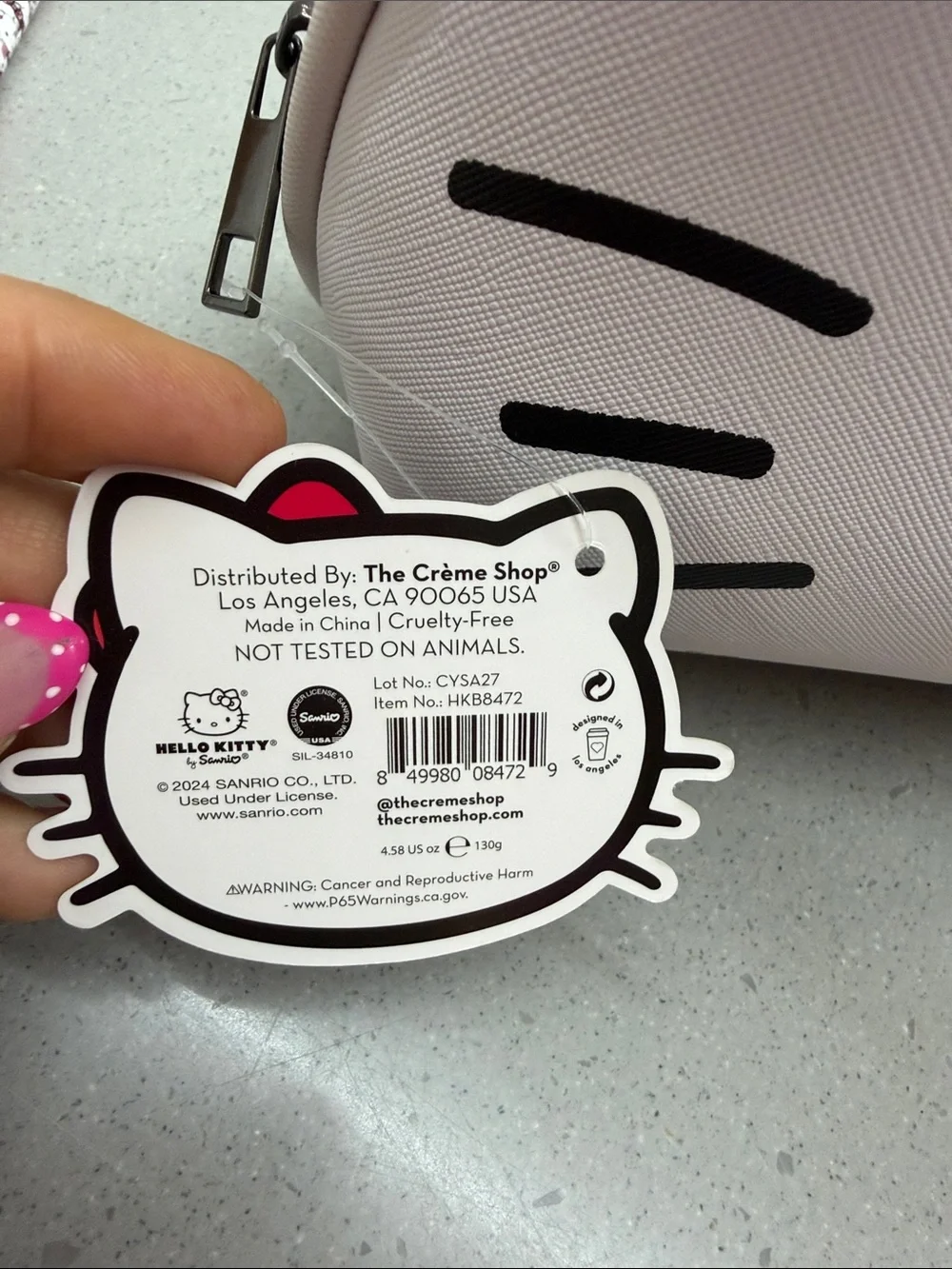 The Crème Shop x Hello Kitty White & Red Cosmetic Pouch
